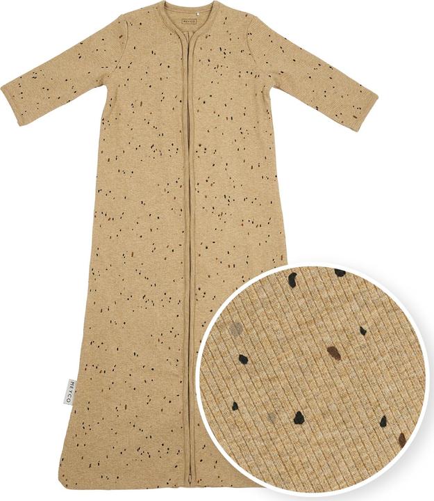 Produktbild Meyco Baby Rib Mini Spot Babyschlafsack mit Ärmeln - toffee melange - 70cm (70 cm)