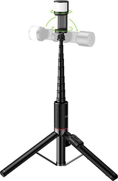 Produktbild Hoco Auto holder Selfie stick tripod with remote control + LED light K34 black