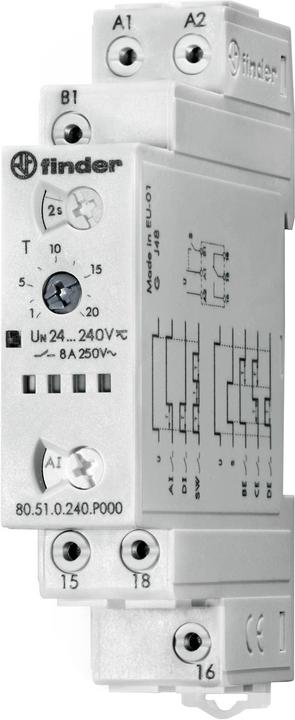 Finder 80.51.0.240.P000 Relè orario multifunzionale 1 pz. Intervallo di tempo: 0,1 s