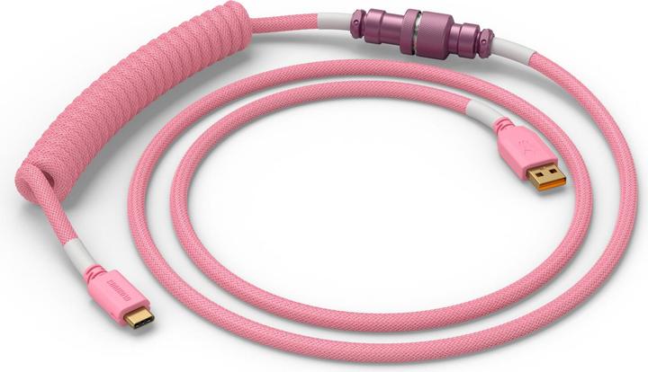 Actual product image Glorious GMMK Coiled Cable Pixel Pink, coiled cable, USB-C/USB-A - pink (1.40 m)