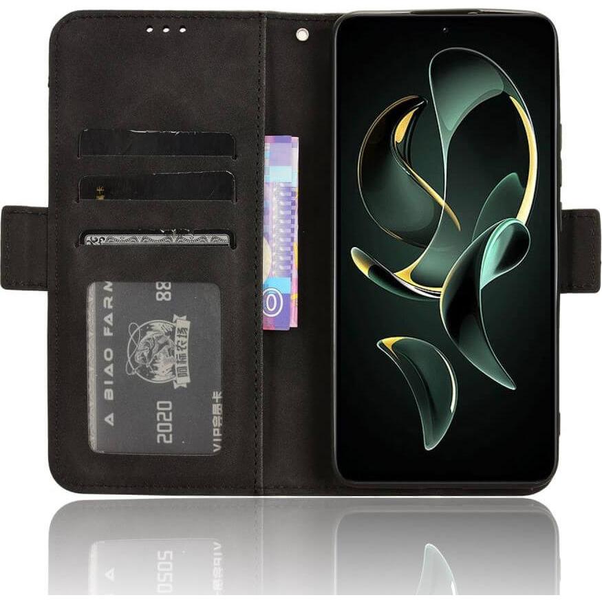 Thumbnail - Cover-Discount Xiaomi 13T / 13T Pro - Etui mit vielen Kartenfächer schwarz (Xiaomi 13T), Smartphone Hülle, Schwarz