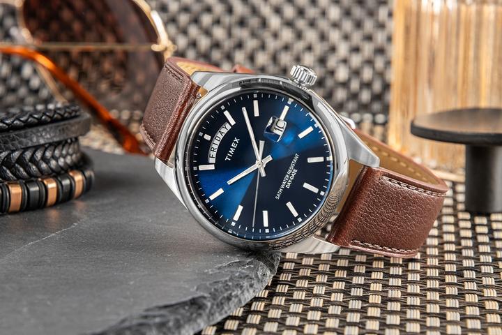 Produktbild Timex Legacy TW2W57200 Horloge - Leer - Bruin - Ø 41 mm (Analoguhr, 41 mm)