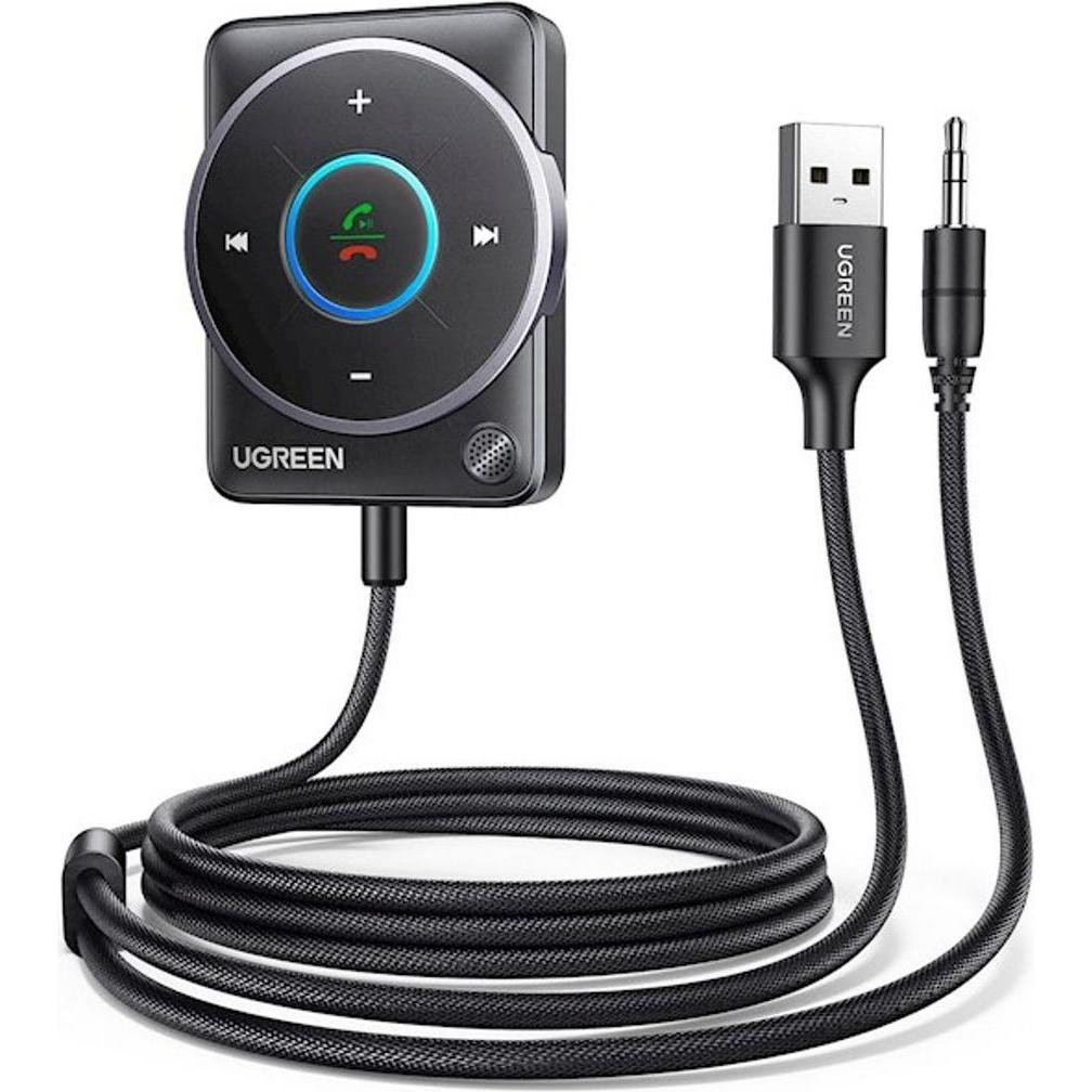 Ugreen Bluetooth 5.4 adapter CM723, USB + 3.5mm mini jack, built-in microphone (black), Bluetooth Audio Adapter, Schwarz