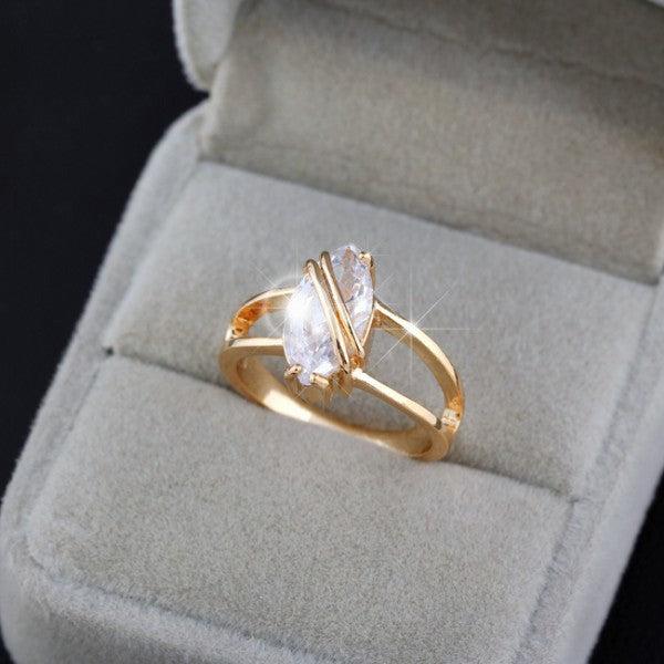 Actual product image Hermex Gold ring RGP with cubic zirconia - gold size 51 (51)
