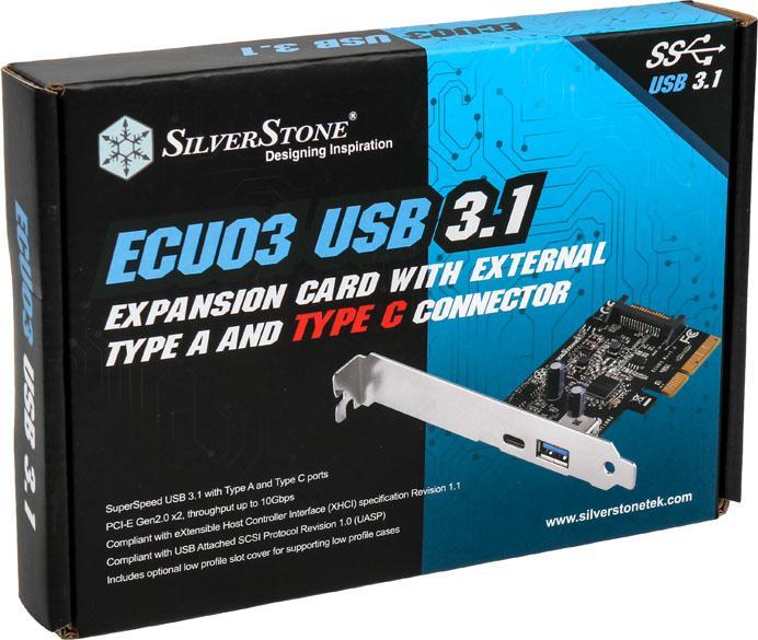 Actual product image Silverstone PCI Express Card SST-ECU03 USB 3.1 (Type A+C)
