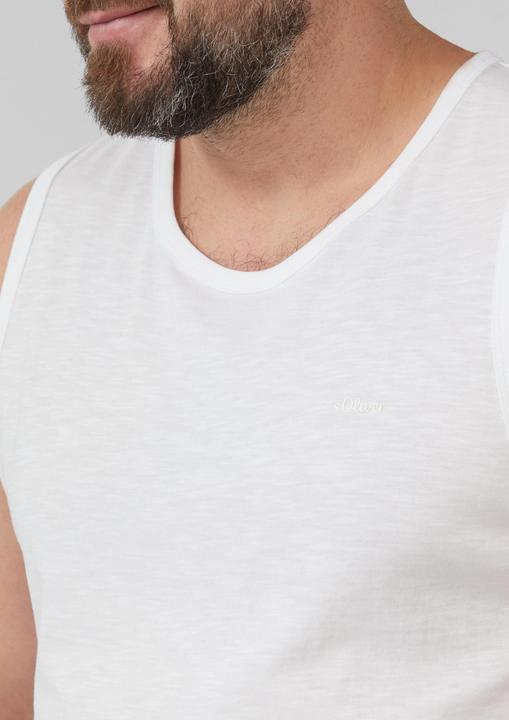 Produktbild S.Oliver T-Shirt Tanktop mit Flammgarnstruktur und Logo (XXL)