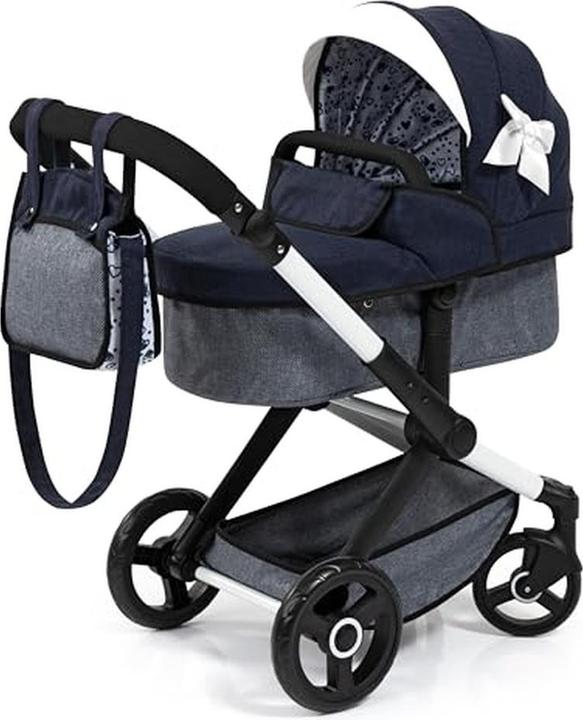 Image du produit Bayer Poussette pour poupée Xeo avec sac, poignée réglable, convertible en jogger, roues pivotantes,