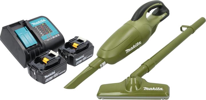 Image du produit Makita DCL 180 SG2O Aspirateur à batterie 18 V 0,65 l Olive Outdoor Adventure Series + 2x batterie 6,0 Ah +