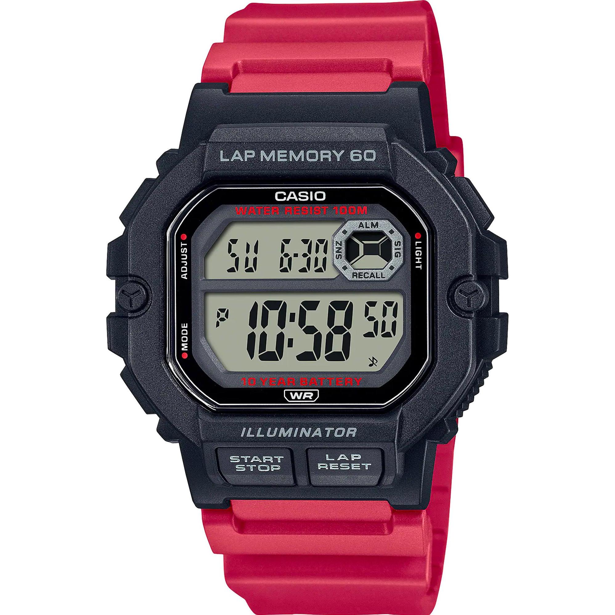 Casio, Orologio da polso, Sport - WS-1400H-4AVEF, Rosso, (Orologio digitale, Orologio sportivo, 45 mm)