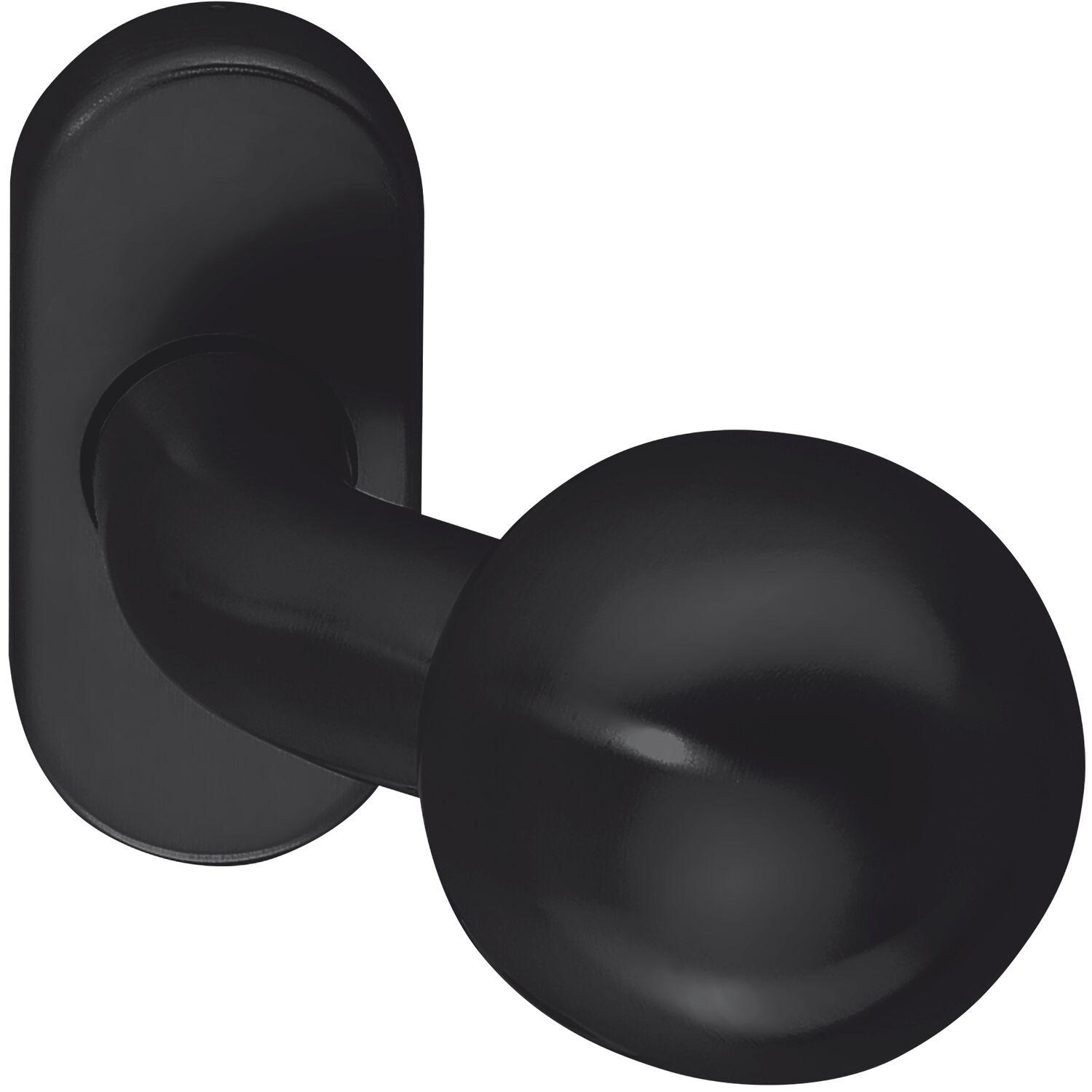 Thumbnail - Marchesi, Türgriff + Fenstergriff, Türknopf drehbar auf Rosette oval, Edelstahl schwarz (Türgriff)