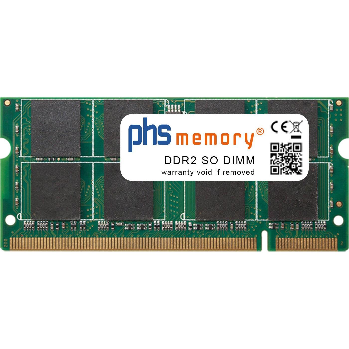 PHS-memory 2GB RAM Speicher für Acer TravelMate 8202WLMi DDR2 SO DIMM 667MHz PC2-5300S (Acer TravelMate 8202WLMi, 1 x 2G...