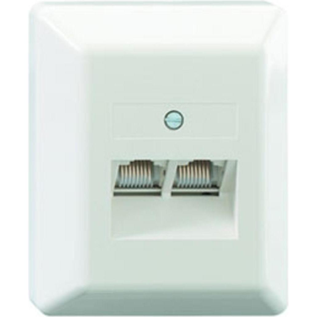 Rutenbeck UAE 2x8 (8) Ap rw - Wanddose - RJ-45 X 2, Telefon Zubehör