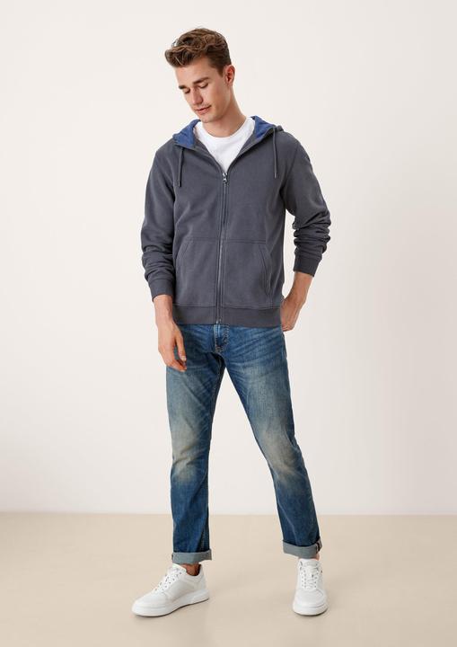 Produktbild S.Oliver Herren Sweatjacke langarm mit Kapuze Tasche Reissverschluss | 1 Stück (L)