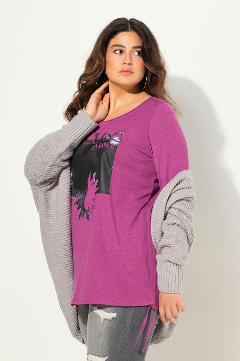 Actual product image Ulla Popken Tie Hem Long Sleeve Graphic Tee (56)