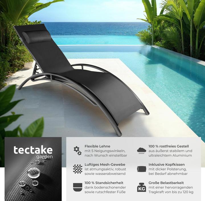 Image du produit tectake 2x Bains de soleil (158 cm)