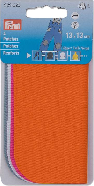 Immagine prodotto Prym Toppe in twill, arancione, rosa, bianco, blu 13 x 13 cm, 4 pezzi. (4 x)