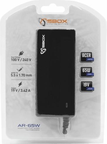 Actual product image Sbox Adapter for Acer notebooks AR-65W (65 W)