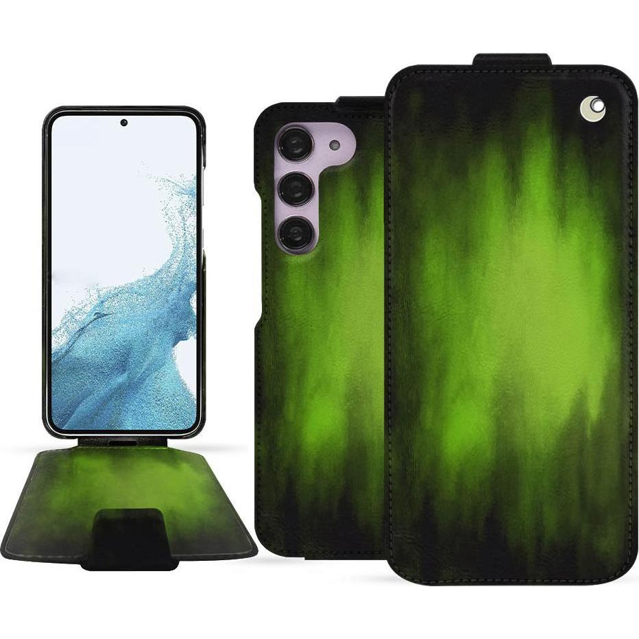 Noreve Lederschutzhülle vertikal (Samsung Galaxy S23+), Smartphone Hülle, Grün