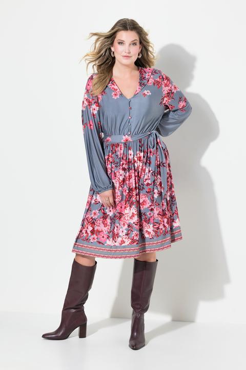Produktbild Miamoda Kleid, A-Linie, Blumen-Druck, Langarm (52)