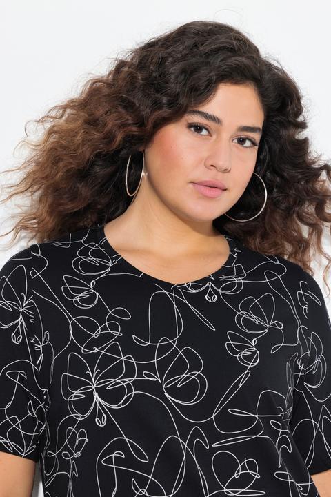 Actual product image Ulla Popken Abstract Animal Print Short Sleeve Tee (42, 44)