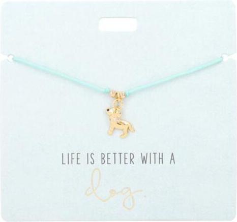 Actual product image Magni Bracelet with charm no. 2 Live is better with a dog (Polyester)