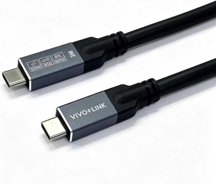 Image du produit Vivolink USB-C to USB-C Cable 3m - (3 m, USB 4, 100 W)
