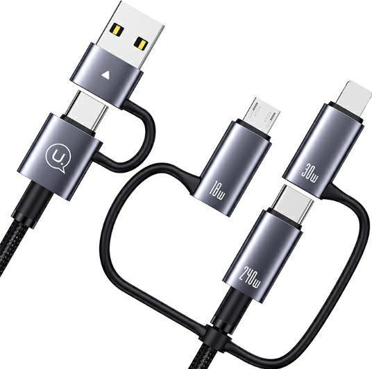 Produktbild Usams Kabel 240W 6w1 Fast charging 2m Data Cable Aluminium Alloy Sufeng Seria 2M (SJ738) (2 m, 240 W)