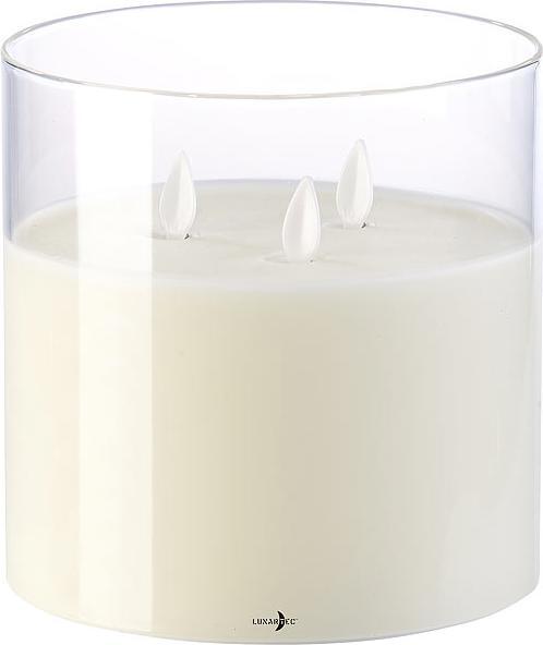 Lunartec Set of 2 LED real wax candle in wind glass