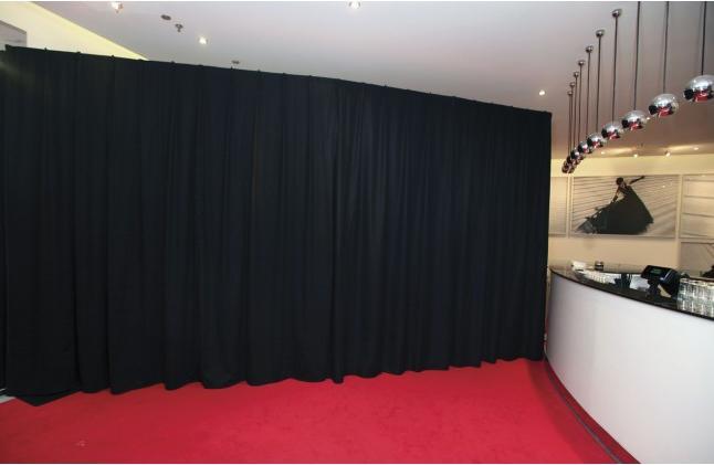 Produktbild Wentex P and D Curtain Molton 300 g/m² Black - 400 x 250 cm (W x H) - pleated (400 cm, 250 cm)