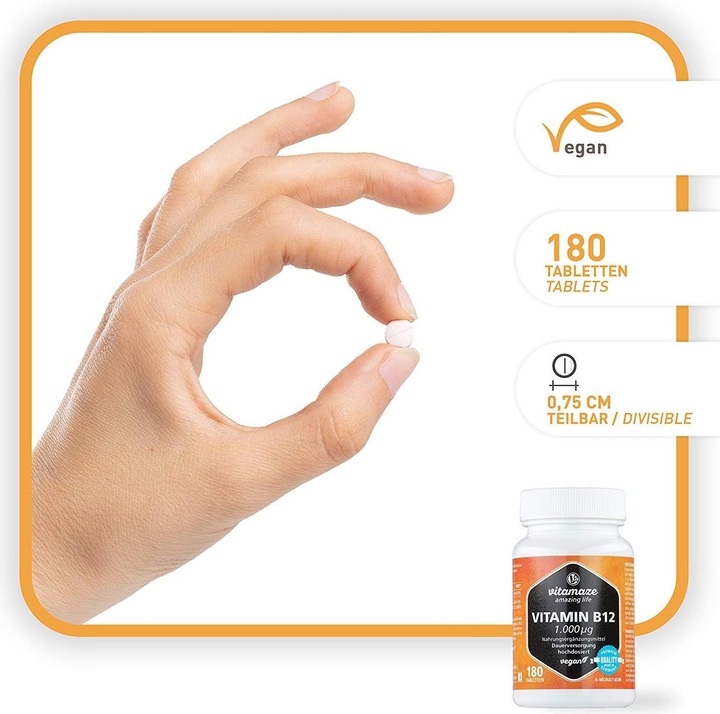 Actual product image Vitamaze Vitamin B12 (180 Piece, Pills, 60 g)