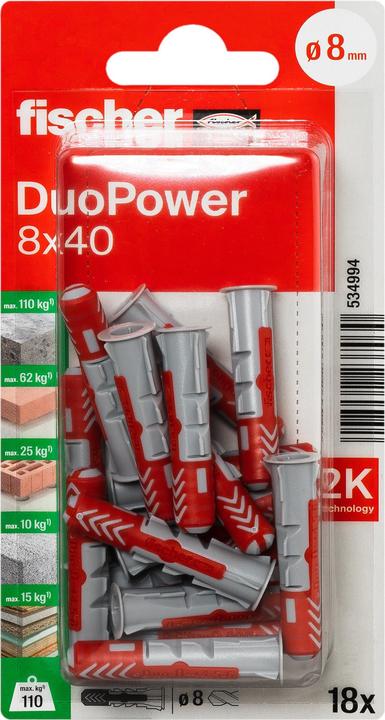 Actual product image Fischer DuoPower 8x40 K (18 pcs.)