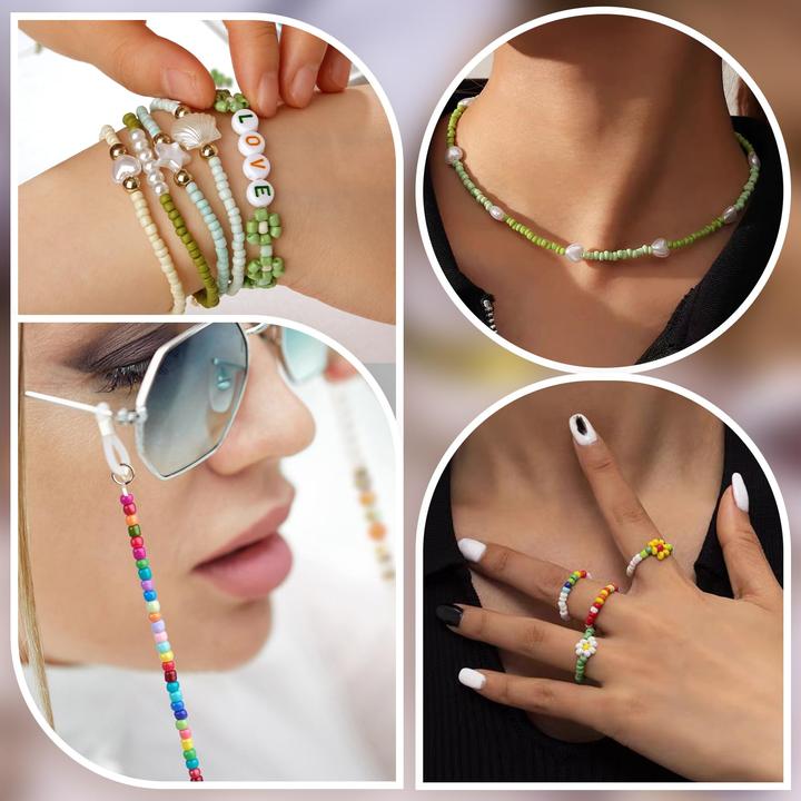 Actual product image Activity Board Perlen für Armbänder 38000 Stück, Farbperlen Set Schmuck, Perlen für Armbänder