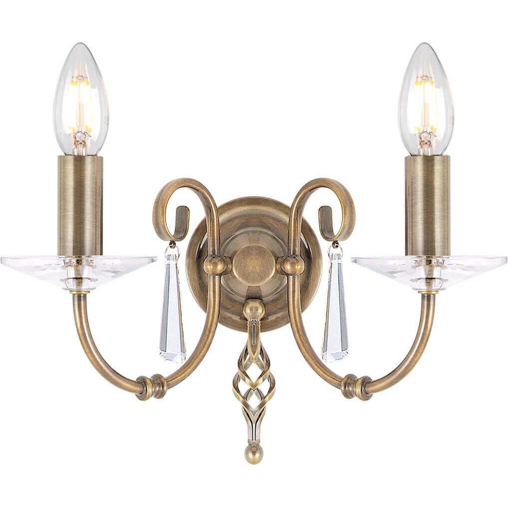 Elstead Lighting, Wandleuchte + Deckenleuchte, Aegean Wandleuchte E14 2-fach Gealtertes Messing (E14)