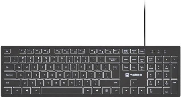 Genesis Computer keyboard Natec Keyboard, Herring Glow, US, Backlit, Wired, White | (US, Cable)