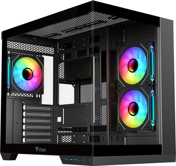 Immagine prodotto Itek Boitier Moyen Tour ATX Dark Cave DS RGB avec panneaux vitrés (Noir) (mATX, Mini-ITX, ATX)