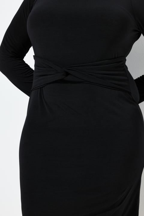 Produktbild Ulla Popken Midikleid, Slim, Rücken-V-Ausschnitt, Langarm (56)