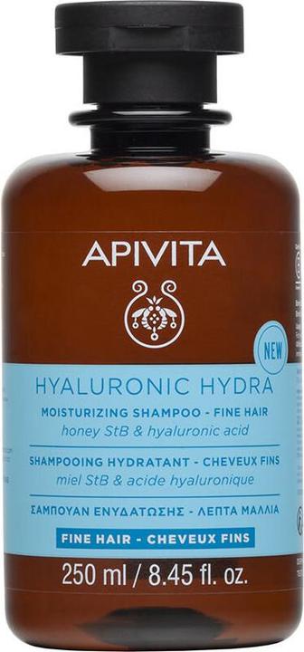 Actual product image Apivita Hyaluronic Hydra Moisturizing Shampoo For Fine Hair - 250ml (Liquid shampoo, 250 ml)
