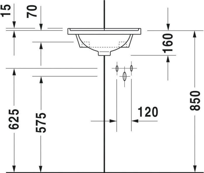 Actual product image Duravit Corner hand-rinse basin STARCK 3 m ÜL HLB 430x380mm 1 tap hole white (380 mm, 430 mm)