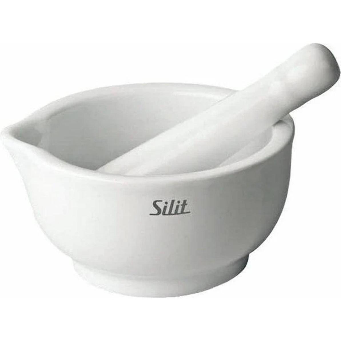 Silit Mörser mit Stössel 10cm Porzellan spülmaschinengeeignet, Küchengadgets, Weiss