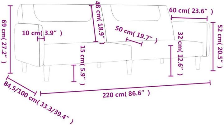 Produktbild vidaXL Schlafsofa (2-Sitzer)