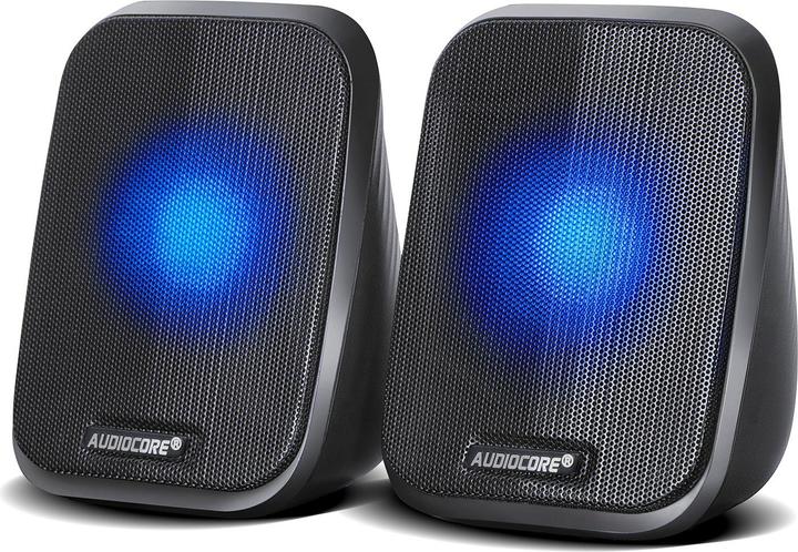 Audiocore Enceinte noire AC835 + éclairage led