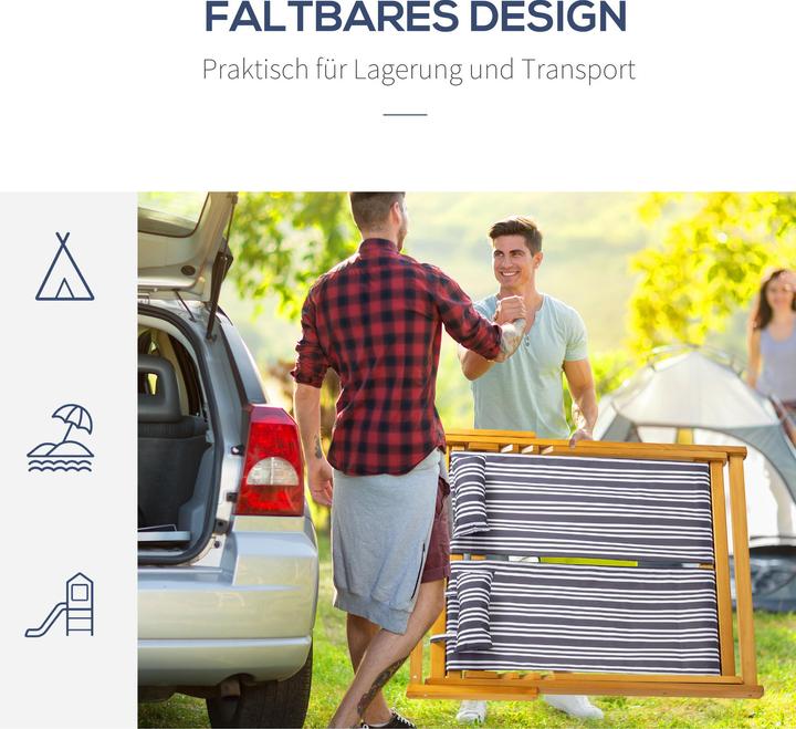 Produktbild Outsunny Liege mit Kopfstütze (108 cm)