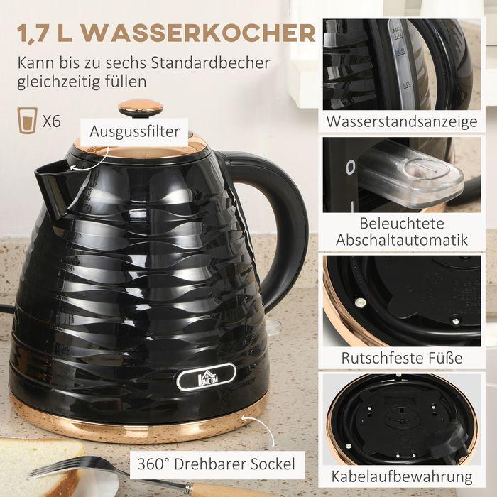 Produktbild Swisshandel24 2-in-1 Toaster und Wasserkocher Set, 7 Bräunungsstufen, Auftau- und Aufwärmfunktion, Grau (1.70 l)