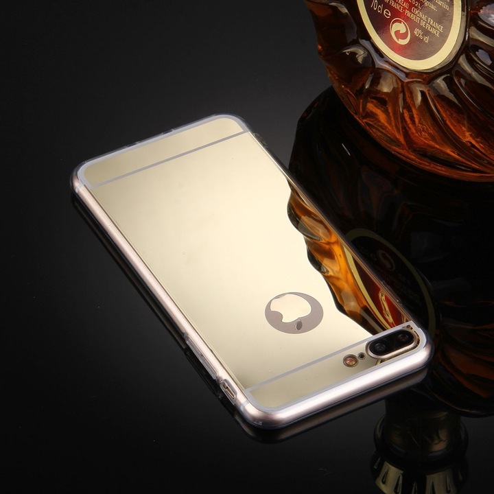 Produktbild König Design Apple iPhone 8 Plus Handy Hülle Spiegel Mirror Soft Case Schutz Cover Etuis Gold (Apple iPhone 8 Plus)