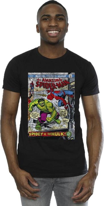 Actual product image Mens Spider-Man VS Hulk Cover T-Shirt (XL)