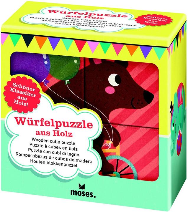 Image du produit Puzzle à cubes en bois - Amis du cirque (6 pièces)