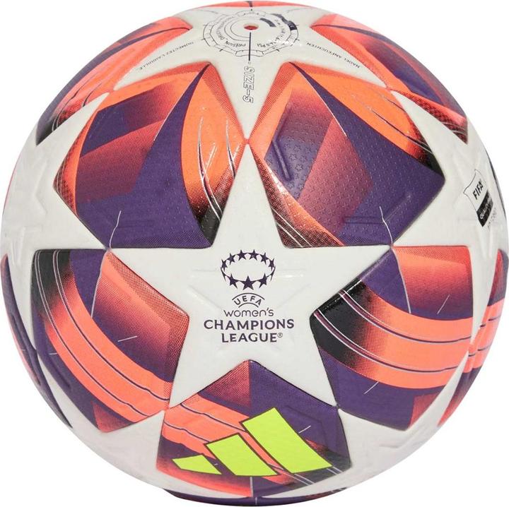 adidas Piłka nożna W UCL Pro biało-fioletowo-różowa IS7437 5