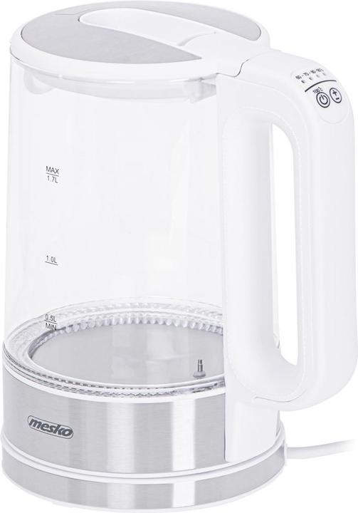 Produktbild Mesko MS 1301w Electric, 1850 W, 1.7 L, Glass / Stainless steel, 360 ° rotational base, White (1.70 l)