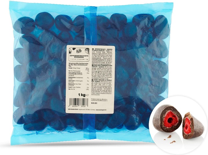Produktbild KoRo Gefriergetrocknete Erdbeeren in dunkler Schokolade (1000 g)
