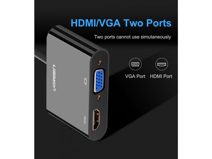 Productafbeelding Ugreen HDMI naar HDMI / VGA Adapter met Audio (HDMI, 3 cm)